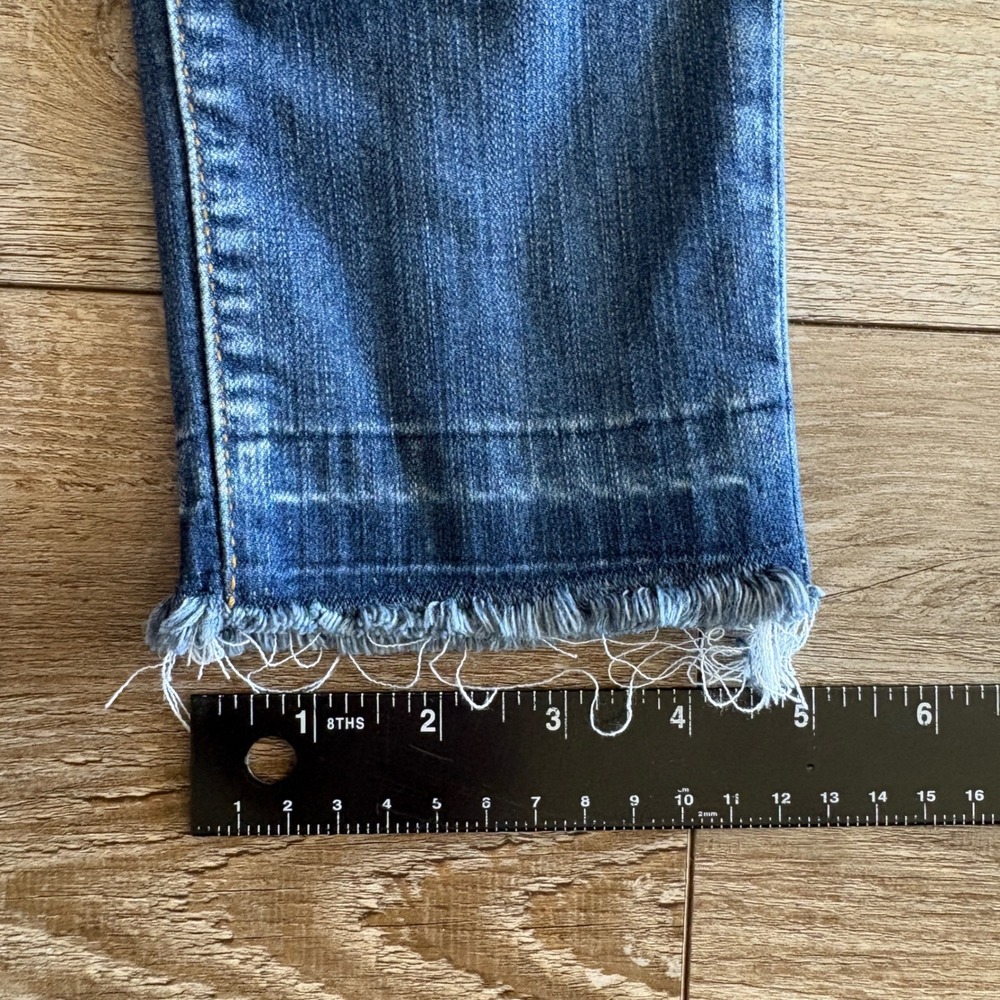 Judy Blue Skinny Jeans Women 13/31 Blue Distressed Raw Hem Mid Rise JB8240MD - Picture 8 of 8